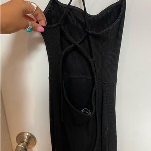 Backless black urban dress